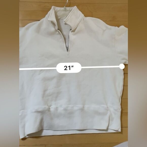 re/done Hanes 70s Half-zip Sweatshirt in Off-White L - Picture 10 of 12